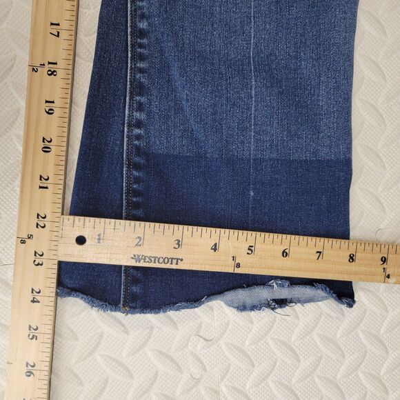 Spanx Cropped Flare Jeans Womens Small Pull On Raw Ombre Hem Stretch Sexy Trendy - Picture 13 of 13